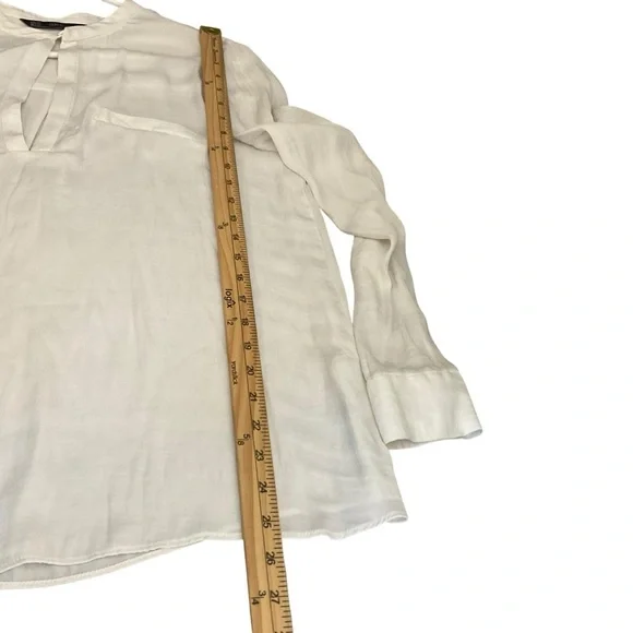 Zara Off-White Blouse with Stand Collar - Picture 7 of 7